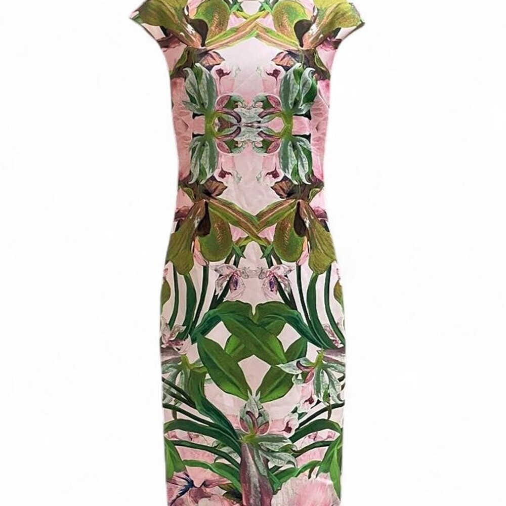 Ted Baker Langley Safiya Jungle Orchid Floral Midi Dress – Size 2